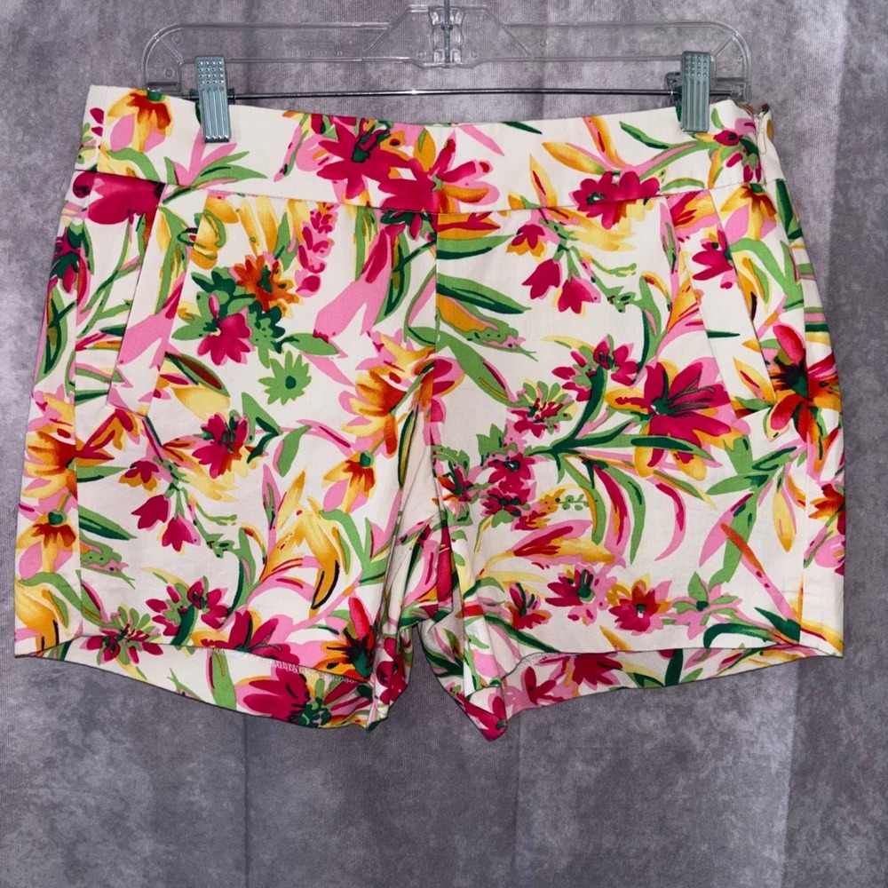 J.Crew Womens 6 Multicolor Floral Tropical Summer Shorts Preppy Vacation Coastal
